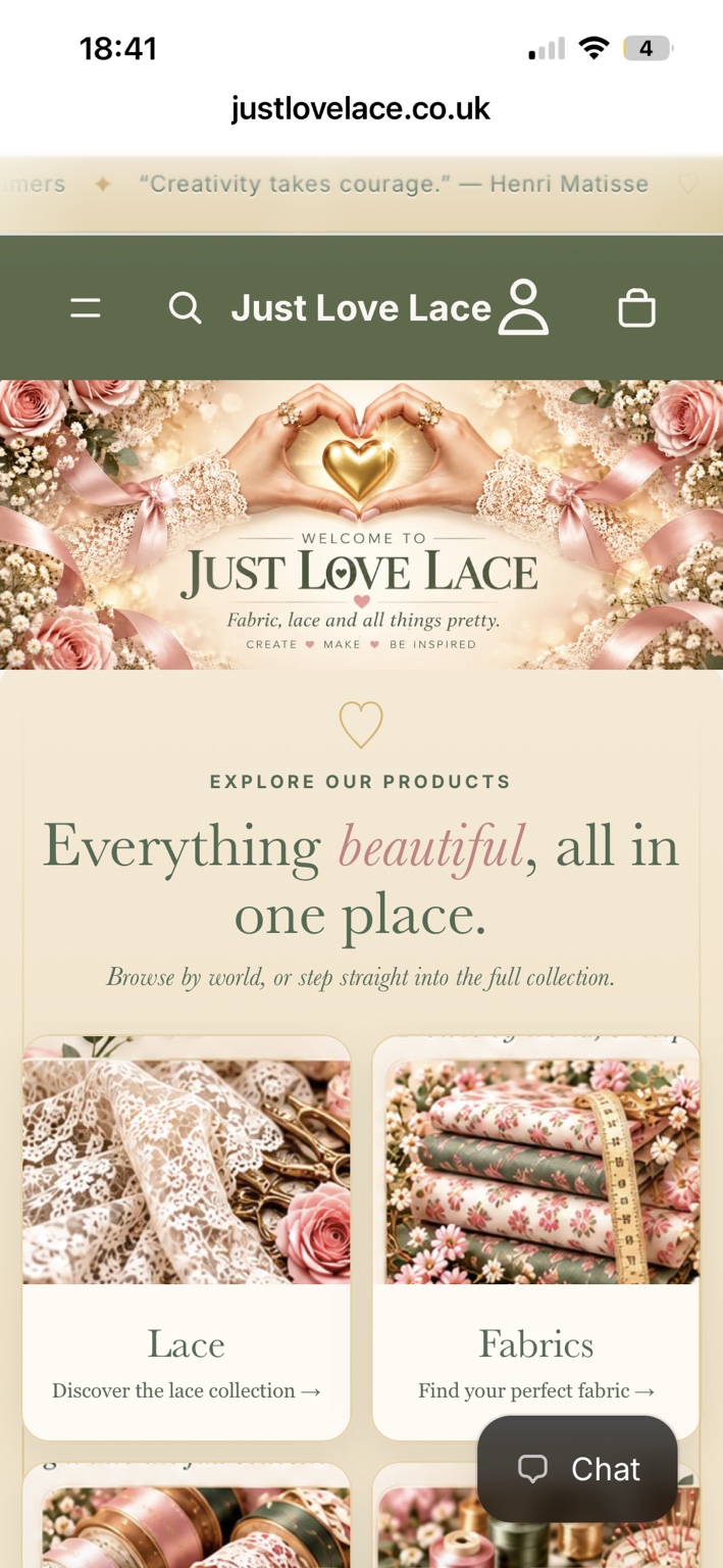 Just Love Lace ecommerce project